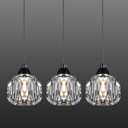 Crystal Chandeliers for Dining Room Lights Fixture Over Table, 3 Pack Black Modern Pendant Light FixtureCrystal Pendant Lighting for Kitchen Island Bathroom Bar