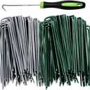 6 inches 50 Packs Galvanized Landscape Garden Stakes Staples,Toylin U-Shaped Tent Stakes, Landscape Staples Ground Stakes for Landscaping Securing Weed Barrier Fabric, Holding Fence