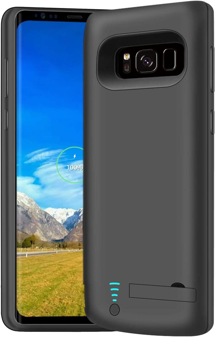 Battery Case for Samsung Galaxy S8, 5000mAh Rechargeable Extended Battery Charging Charger Case, Add 1.5X Extra Juice, Not Compatible with Galaxy S8+ or Galaxy S8 Active Black