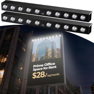 Solar Sign Light Wall lamp,2Pack Set of Solar Outdoor Sign Light, with Automatic Charging and Automatic on/Off Function, Suitable for Billboard Display Lights,Backyard Fence Landscape Lights (Cold White)