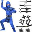 Spooktacular Creations Boys Ninja Costume, Dragon Scales Ninja Outfit with Accessories for Kids Toddler Halloween Parties Medium
