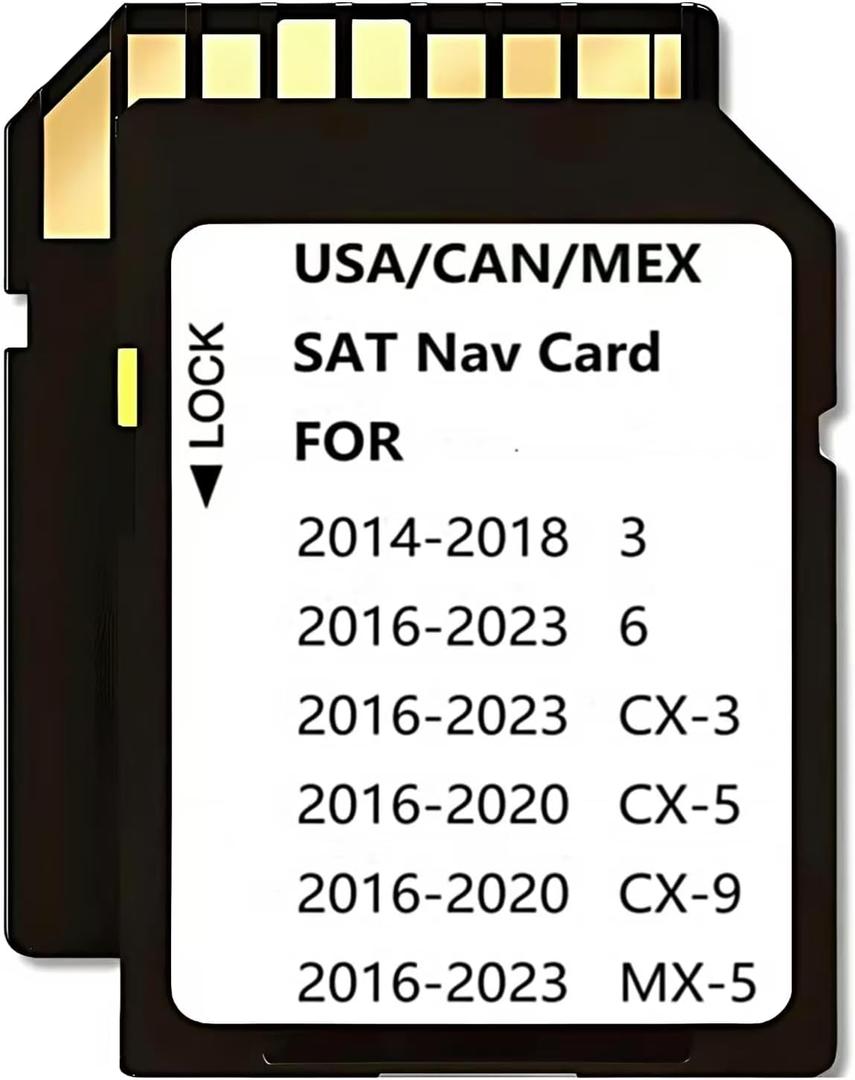 Navigation Memory Card GPS map Compatible with maz*da (2014-18)-3(2016-23)-6(2016-23)-Cx3(2016-20)-CX5,(2016-20)-Cx9,(2016-23)-Mx5 (Brown)