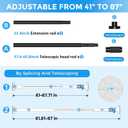 Black Tension Curtain Rod 41-87 Inch Outdoor Curtain Rod No Drilling 1pcs | Diameter 1.26in Outdoor Curtain Rods for Patio Extra Long Tension Rods Heavy Duty Adjustable Curtain Rods for Window Bathroom