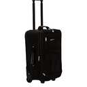 Rockland Fashion Softside Upright Luggage Set, Expandable, Black, 2-Piece (14/19) (2-Piece Set (14/19))