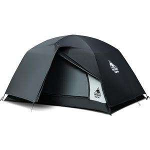 OneTigris Stella 4 Season Camping Tent Backpacking 2 Person Waterproof Lightweight Easy Setup Instant 3000mm Waterproof Rating Outdoor Hiking Tent (Black)