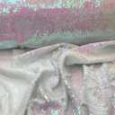 White/pink Hologram Mermaid Fish Scales-2 Way Stretch Lycra-2 Tone Sequins