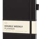 Skyline Hourly Weekly Planner  Undated Agenda & Daily Appointment Book  Time Blocking Notebook for Business Entrepreneurs, A5 (Black) (A5 (5.8'' x 8.3''))