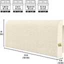 King Headboard Pillow Cushion, Wall Mounted No Drill Headboard Pad for Existing Bed, Upholstered Soft Bed Backrest with Storage Pockets, Removable Washable Cover (Beige)
