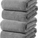 Soft Coral Velvet Luxury Towel Set of 4, Hotel Quality, Quick Drying, Highly Absorbent Bath Sheets, 29.5" x 13.8" Large Bath Towels, for Home, Gym, Hotel, Spa, Travel, Daily Use