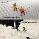 Bathroom Modern Rugs Non-Slip Black with White Mats Funny Heart Design Washable Bath Rugs Microfiber (Double Heart, 2'x1'4")