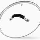 12 Inch Tempered Glass Lid for Lodge 12" Cast Iron Skillets & 7QT Dutch Ovens -Stainless Steel Handle and Rim (12 INCH LID)