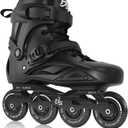 Inline Skates for Men Women, High-Performance Roller Skates Blades with Ankle Support & Aluminum Frame for Outdoor Asphalt & Indoor Fitness, 85A Wheels Smooth Ride for Beginners to Pros, Black size 8.5