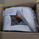 GarveeHome Modern Dining Chair Set of 6, Linen Upholstered Kitchen Chair, Beige Dining Room Chair with Curved Back, Sold Wood Legs