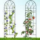 Gray Bunny Garden Trellis for Climbing Plants Outdoor - 2 Pack - 58" x 16" Cucumber Trellis, Rust Proof Metal for Tomatoes, Vines, Flower Beds, Roses (Black)