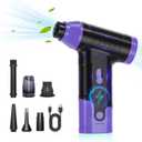 Compressed Air Duster Keyboard Cleaner - Electric Air Blower Cleaning Kit 150,000 RPM Mini Duster Spray for Dusting PC, Car, and Vacuum (Purple)