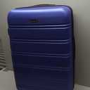 Rockland Melbourne Hardside Expandable Spinner Wheel Luggage, Blue, Checked Large 28"