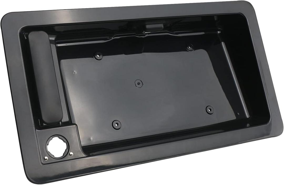 APPERFiT Rear Door Handle (Metal) & License Plate Bracket for Back Cargo Door Compatible with 1992-2007 Ford E150 E250 E350 E450 Econoline E-Series Van Replaces 6C2Z-15434A20-AA