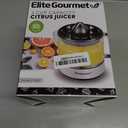 Elite Gourmet ETS623 BPA-Free 40-Watt Electric Citrus Juicer, Compact, Large Volume, Pulp Control, Oranges, Lemons, Limes, Grapefruits with Easy Pour Spout, 24oz, Black/Stainless Steel