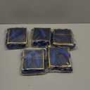 Yeaqee 50 Pcs Mini Metallic Foil Gift Bags with Handles 4x4.75x2.25'' Valentine Tiny Thank You Favor Bag with Tag for Winter Galentine New Year Welcome Wedding Baby Shower Birthday(Navy Blue, Gold)