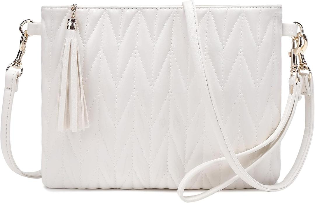 Trendy Vegan Leather Shoulder Purses, Clutch Wallet with Wristlet Strap,Small tassel Crossbody Bags for Women