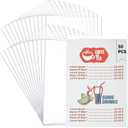50 Pcs 8.5" x 11" Menu Cover, Double-Sided Clear Vinyl Menu Holder Rigid Print Protectors Heavy Duty Paper Sleeves Hard Plastic Poster Protector Sleeve for Page Sheet (8.5" x 11")