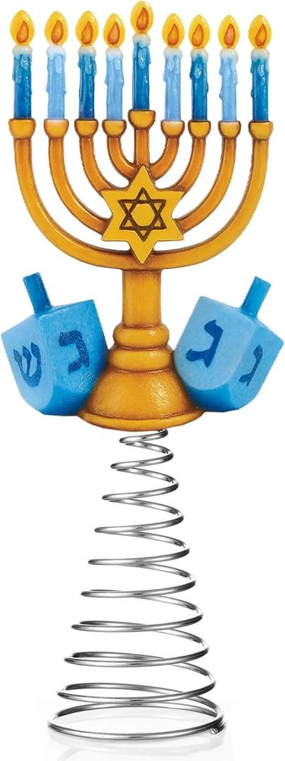 Daifunli Hanukkah Tree Topper 5.71 Inch Mini Christmas Tree Topper Chanukah Menorah Decoration Hanukkah Ornament for Treetop Chanukah Diwali Christmas Wedding Bridal Shower Party