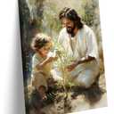 Danseed Jesus With Child Canvas Wall Art Religious Spiritual Wall Decor Pictures Christian Children's Room Posters Prints for Kids Bedroom Baby Room Nursery Girls Boys Room Decoration Ready to Hang