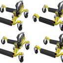 4 Pcs Car Wheel Dolly with Hydraulic Tire Jack, 1500 LBS Capacity Trailer Dolly for Vehicle Positioning for Truck RV Trailer, Yellow