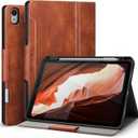 Antbox Case for iPad Air 11-inch M4/M3/M2 (2026/2025/2024), iPad Air 5th/4th Generation 10.9'' Vegan Leather with Pencil Holder Typing Angle Auto Sleep/Wake Muti-Stand (Brown)