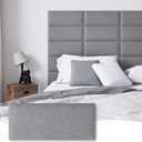 Peel and Stick Upholstered Wall Mounted Headboard Queen Size, 9 Panels Tufted Fabric Headboard,Wall Mounted Headboards, Interior Wall Panels for Bedroom, 10"x24" Dark Grey