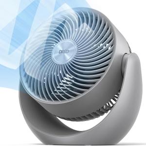DREO Fan for Bedroom, Table Air Circulator for Whole Room, 11 Inch, 60ft Strong Airflow, 120 Adjustable Tilt, 20db Low Noise, Quiet, 3 Speeds, 2025 New Desk Fan for Office, Kitchen, Home, Small