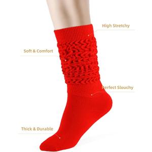 HONGTEYA Slouchy Socks for Women, Knee High Boot Socks Scrunch Leg Warmers, Soft Cozy Valentines Day Gifts for Her (One Size Tall)