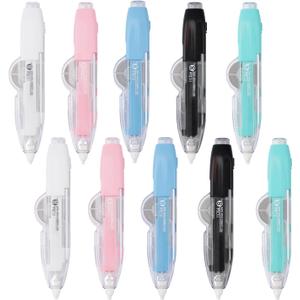10 PCS Correction Tape Pens White-Out Applicator with Protective Cover, Smooth Ink Tape, Aesthetic Pen Design for School & Office Supplies (Retractable & Refillable)