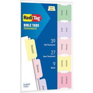 3 x Redi-Tag Bible Tabs, Bible Tabs for Men and Women, Printed and Customizable Bible Labels, Bible Annotation Kit, Pastel Colors, 75 Pack (1002456)
