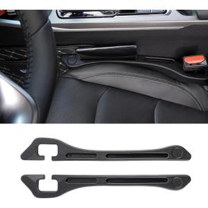 Car Seat Gap Filler 2 Pack,Universal Automotive Gap Filler Between Seat and Console,Relleno para Huecos en Asientos de Coche Prevent Items from Falling Between(Cellphone Wallet Keys...) (Black with Dual Slot)