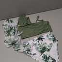 Girls Swimsuit Bikini Set Ruffle Adjustable Strap 3 Pieces Swimwear for Girls. 9-10T