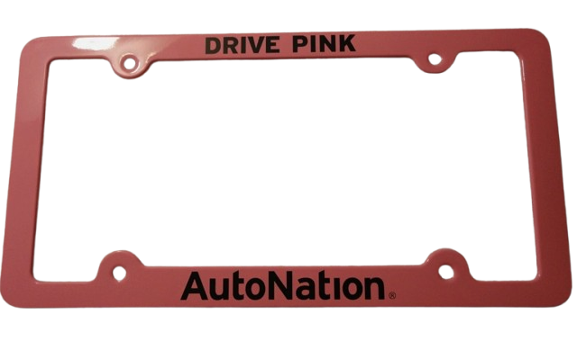 License Plate Frame Drive Pink Auto Nation Pink Metal
