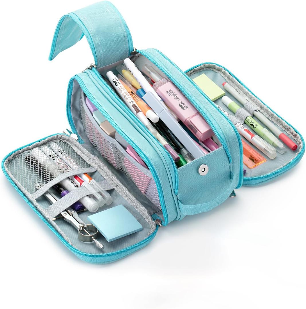 Mr. Pen - Large Capacity Pencil Case - Big Pencil Pouch - Pen Bag (Blue)