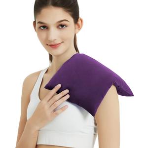 Heating Pad Microwavable with Washable Cover, 8 x 12 Multipurpose Microwave Heating Pad for Neck and Shoulders, Moist Heat Bean Bag Warm Compress for Knee, Muscles, Joints, Wrist (Dark Purple)