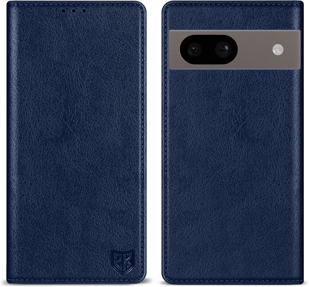 ZZXX for Google Pixel 8A Wallet Case with [RFID Blocking] Card Slot Stand Strong Magnetic Leather Flip Fold Protective Phone Case for Google Pixel 8A Case Wallet(Blue-6.1 inch)