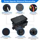 Hrensaw Medium Outdoor Electrical Box(10.6x5.5x4.5inch),IP54 Waterproof Extension Cord Cover w/6 Cable Entry,Weatherproof Connection Box Protect Power Strip,Timer,Plug,Holiday Lights,Black