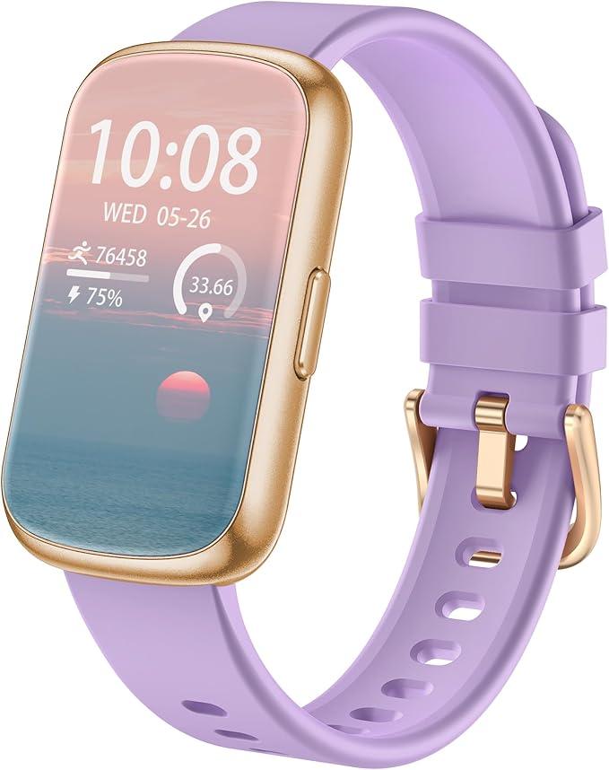 Fitness Tracker, Smart Watches for Women Men with 24/7 Heart Rate/Blood Pressure/Blood Oxygen Monitor, Sleep Tracker, Calories&Step Counter, IP68 Waterproof Health Activity Trackers for Android&iPhone Purple