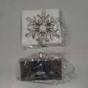 yofit 6 Pcs Christmas Snowflake Stocking Holder, Metal Christmas Stocking Hanger, 3D Silver Stocking Hooks Non-Slip for Fireplace Mantel Window Christmas Home Xmas Party Decor