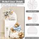 Metal Arch Stand and Cover Set,1 White Spandex Fitted Backdrop with 1 Gold Wedding Arched Stand Frame for Parties Birthday Baby Shower Bridal Banquet Decoration (6FT)