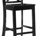 Linon Home Dcor Finished X-Back 30", Black Bar Stool, 16"W x 17.91"D x 42.91"H,