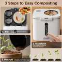 4L Electric Composter for Kitchen, Full Sized Countertop Compost Bin with Visible Lid, Auto Cleaning, Odor Control, Smart LED Display, One-Touch Indoor Food Waste Recycler for Dry Pre-Compost