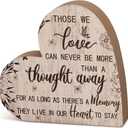 Yookeer Sympathy Gift Memorial Heart Present for Loss of Loved One Bereavement Gift Bereavement Sign Grieving Decorative Plaque for Loss of Deceased Father Mother Son Brother Condolence(Flower)