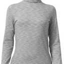Leapstride Women's Turtleneck Slim - Fit Long Sleeve Base Layer Top, Space - Dyed Pattern, Sport Jersey for All - Round Activities, XL