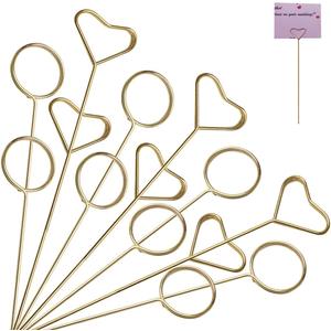 40Pcs Floral Pick Card Holder, Card Holder for Flower Arrangement, Gift Card Tree Holder, Photo Memo Holder Pick Stick, 12 Inch Suitable for Wedding Birthday Party Flower Gifts (Round&Heart)