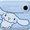 Cinnamoroll Instant Print Kids Digital Camera & Video Camcorder with Selfie Camera by Kidamento, Scavenger Hunt Momento Book, 32GB Memory Card - Model P Cinnamoroll